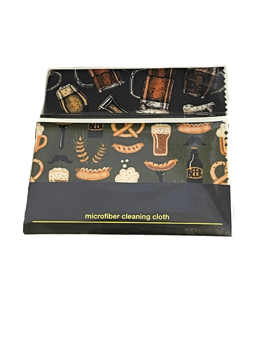 Beer Pattern In Pouch Microfiber Cleaning Cloths