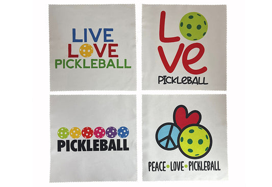Pickleball Pattern In Pouch Microfiber Cleaning Cloths