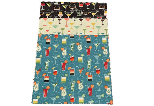 Cocktail Pattern Microfiber Cleaning Cloths
