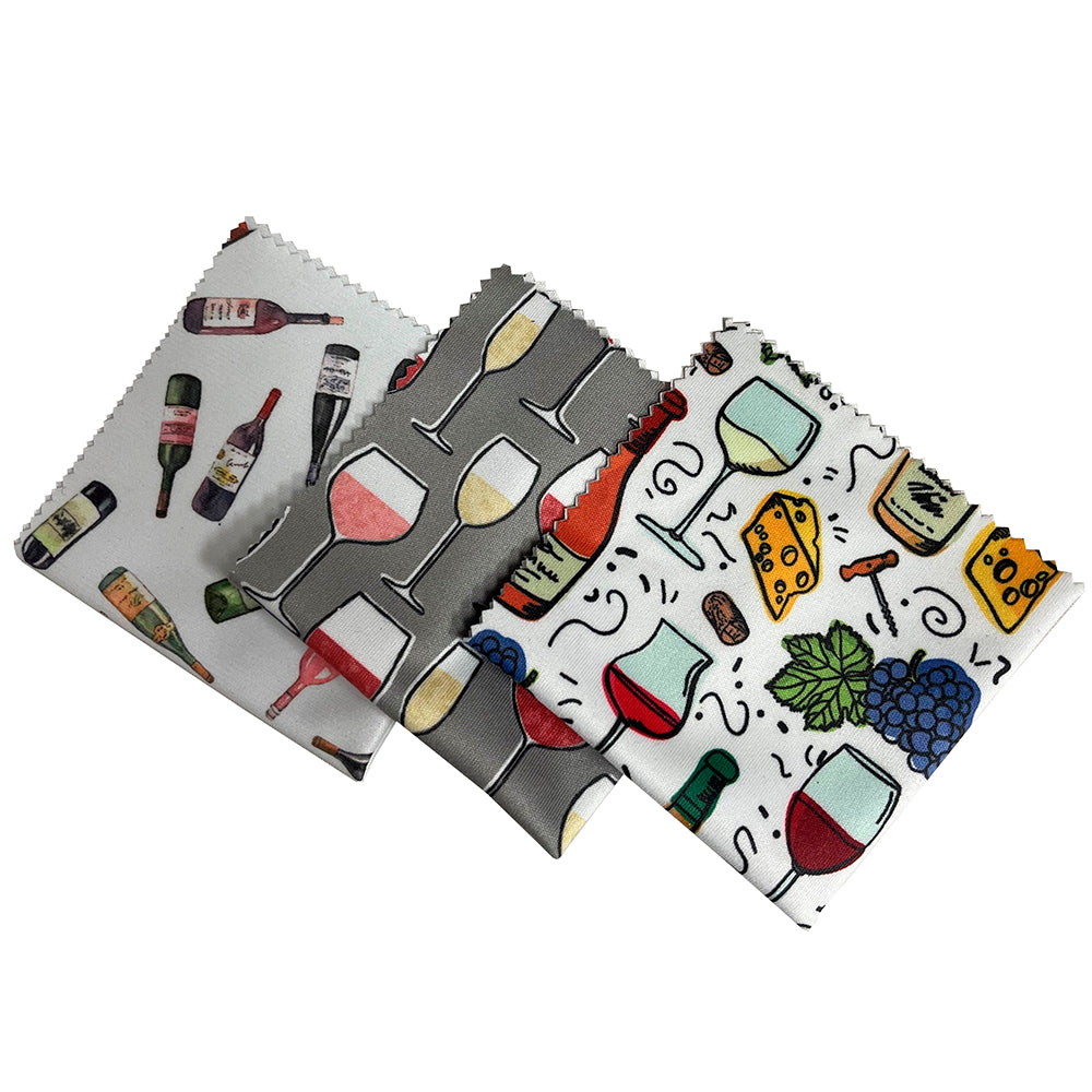 Wine Pattern Microfiber Cleaning Cloths
