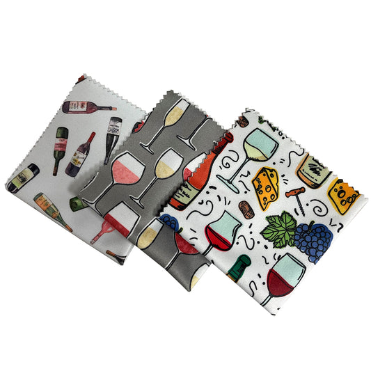 Wine Pattern Microfiber Cleaning Cloths