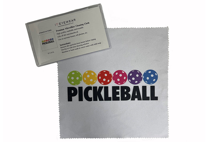 Pickleball Pattern In Pouch Microfiber Cleaning Cloths