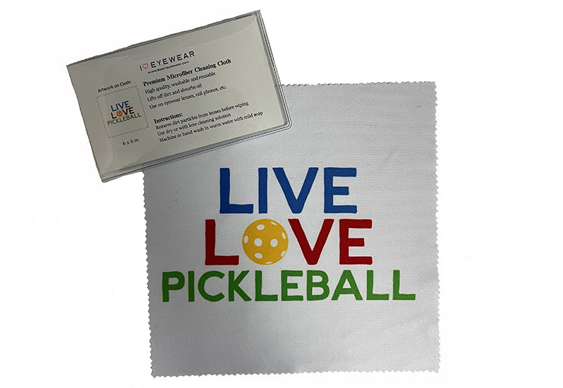Pickleball Pattern In Pouch Microfiber Cleaning Cloths