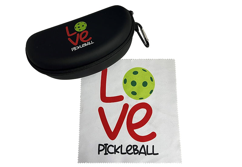 Pickleball Sunglass Case and Matching Microfiber Cloth