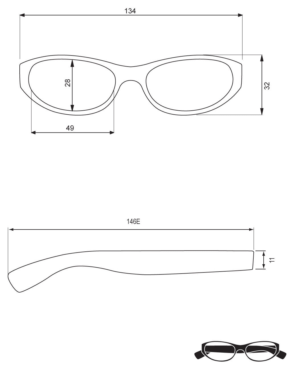 Harper Reading Glasses drawing