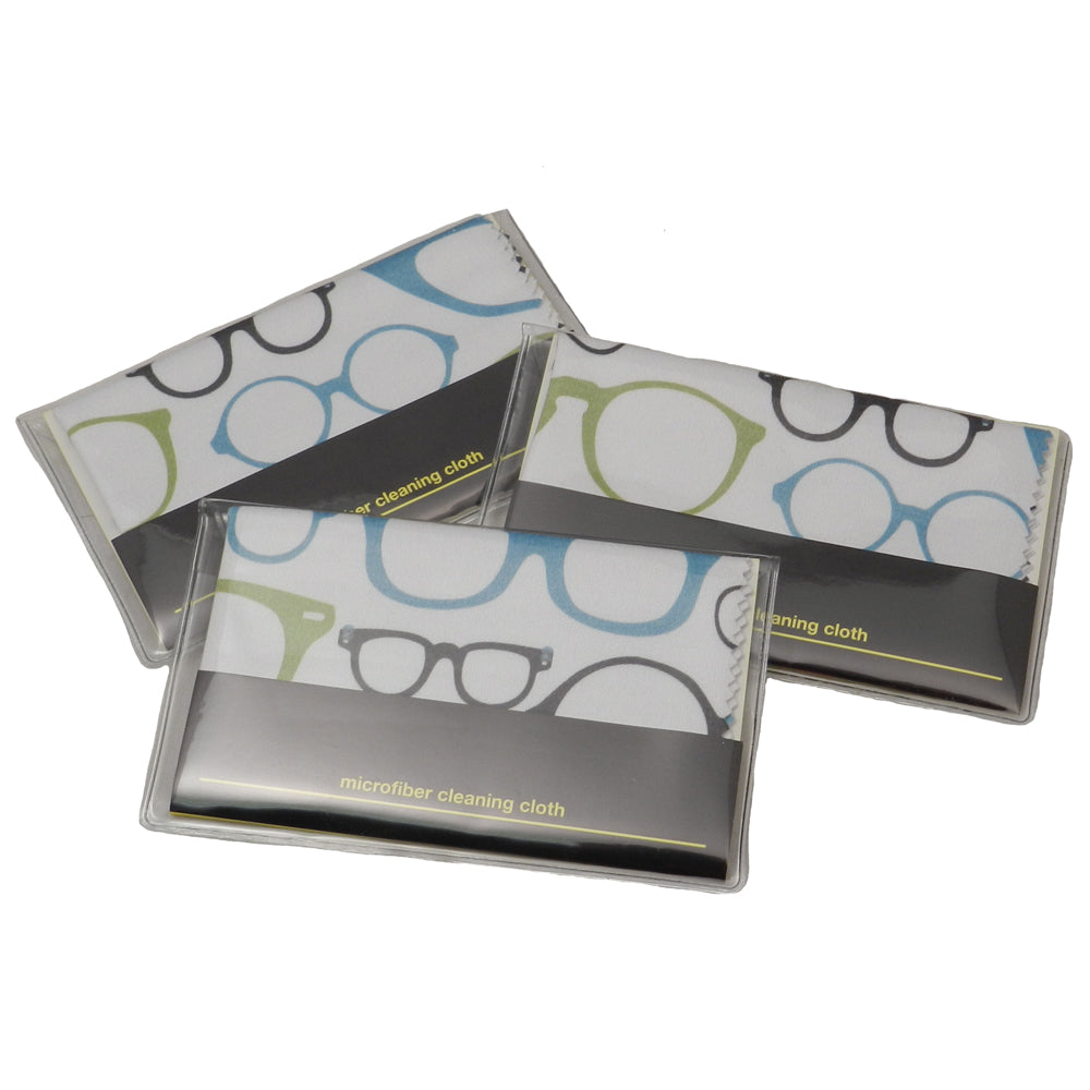 Glasses Pattern In Pouch Microfiber Cleaning Cloths