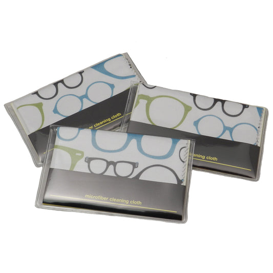 Glasses Pattern In Pouch Microfiber Cleaning Cloths